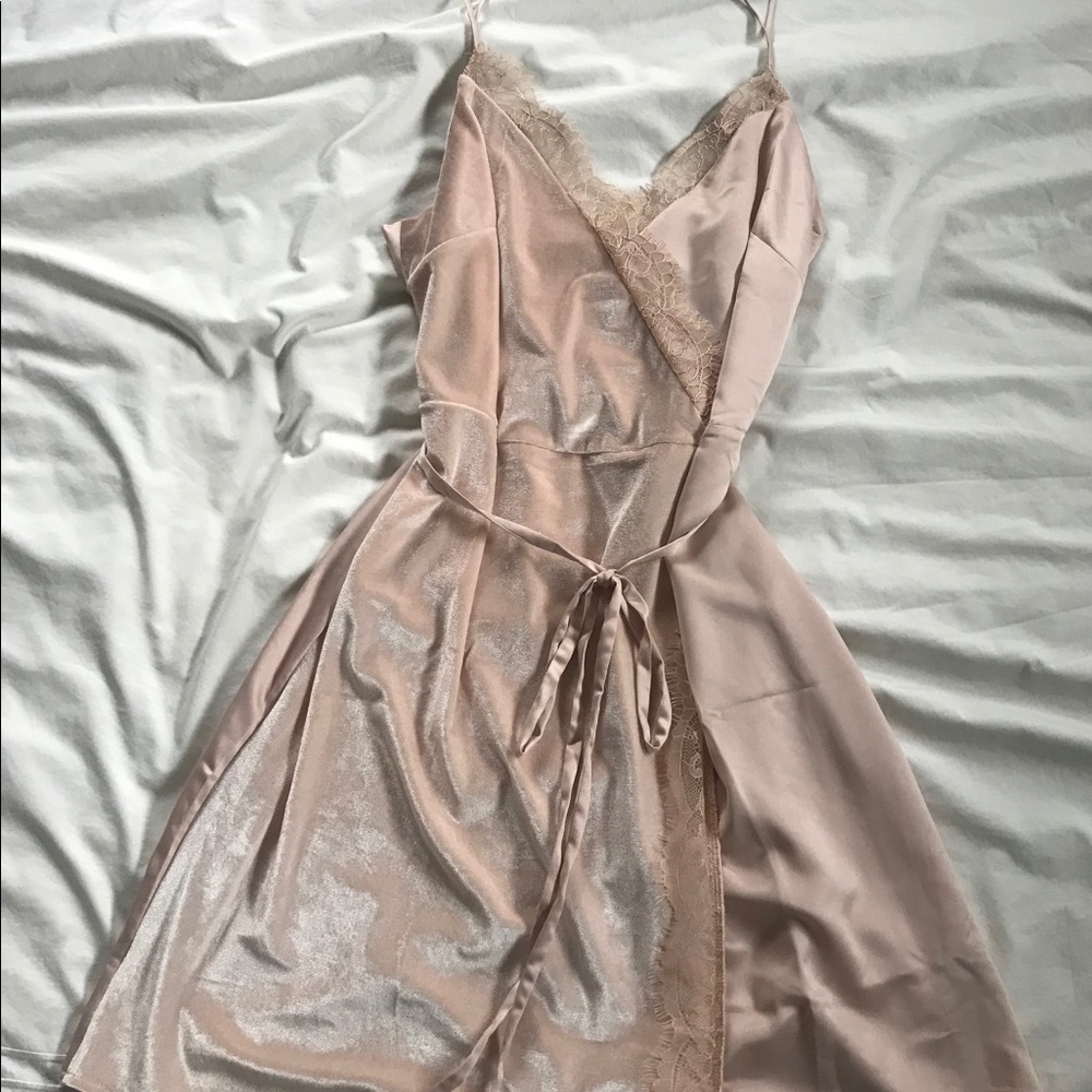 Satin & velvet lingerie sleep dress